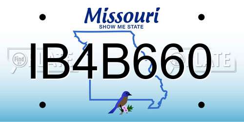 IB4B660 Missouri License Plate