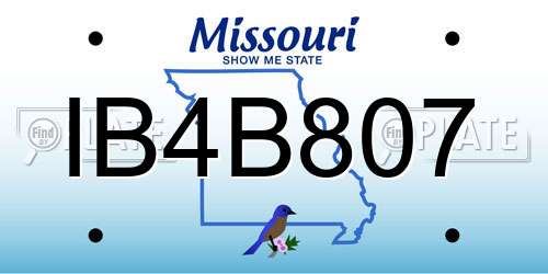 IB4B807 Missouri License Plate