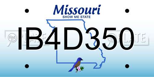 IB4D350 Missouri License Plate