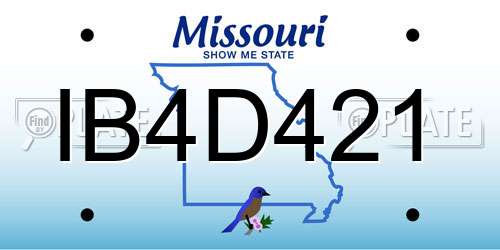 IB4D421 Missouri License Plate