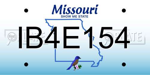IB4E154 Missouri License Plate