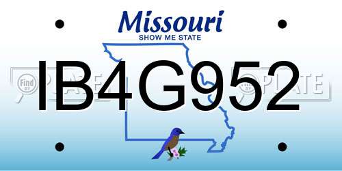 IB4G952 Missouri License Plate