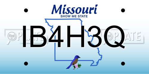 IB4H3Q Missouri License Plate