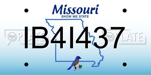 IB4I437 Missouri License Plate