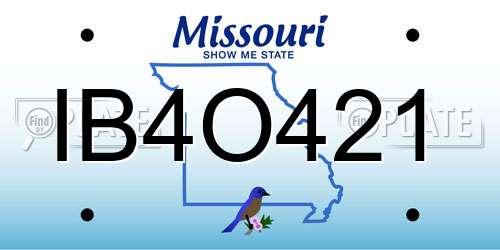 IB4O421 Missouri License Plate
