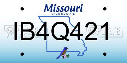 IB4Q421 Missouri License Plate
