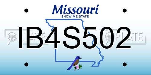 IB4S502 Missouri License Plate