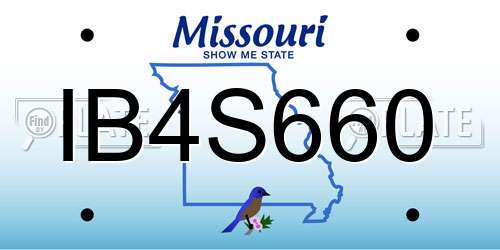 IB4S660 Missouri License Plate