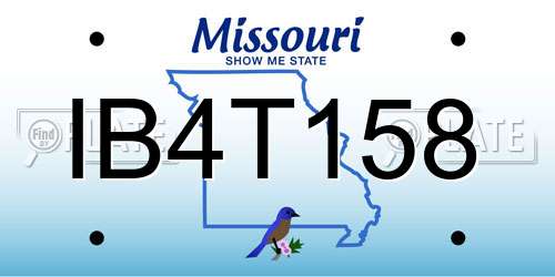 IB4T158 Missouri License Plate