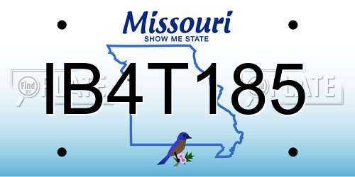 IB4T185 Missouri License Plate