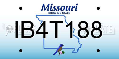 IB4T188 Missouri License Plate