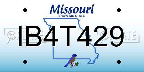 IB4T429 Missouri License Plate