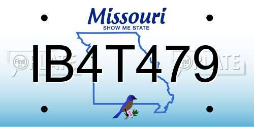 IB4T479 Missouri License Plate