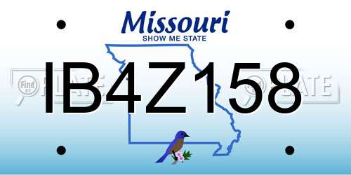 IB4Z158 Missouri License Plate