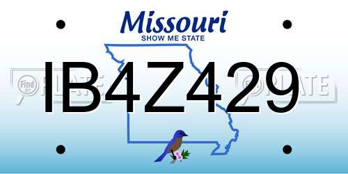 IB4Z429 Missouri License Plate