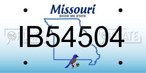 IB54504 Missouri License Plate