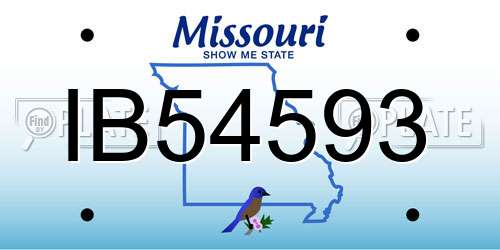 IB54593 Missouri License Plate