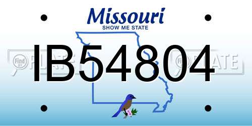 IB54804 Missouri License Plate
