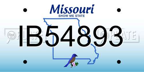 IB54893 Missouri License Plate