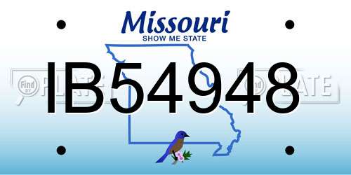 IB54948 Missouri License Plate