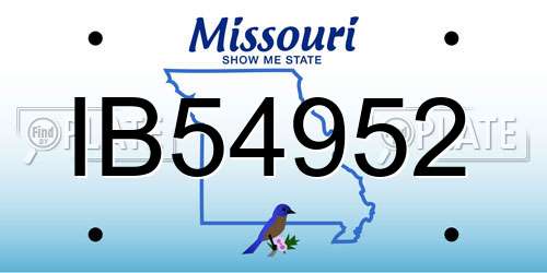 IB54952 Missouri License Plate