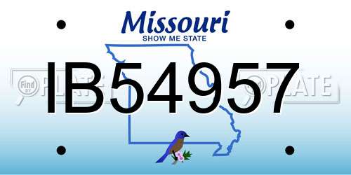 IB54957 Missouri License Plate