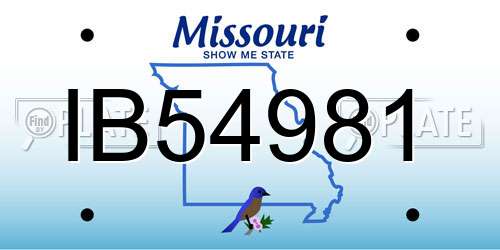 IB54981 Missouri License Plate