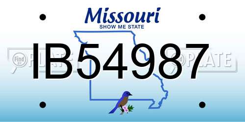 IB54987 Missouri License Plate