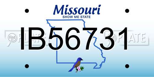 IB56731 Missouri License Plate