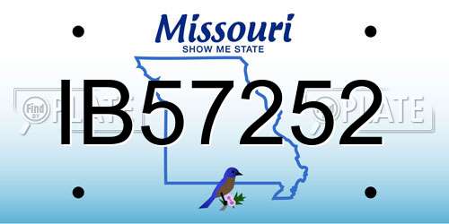 IB57252 Missouri License Plate