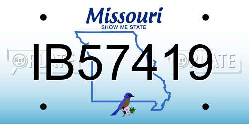 IB57419 Missouri License Plate