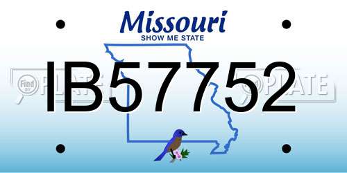IB57752 Missouri License Plate