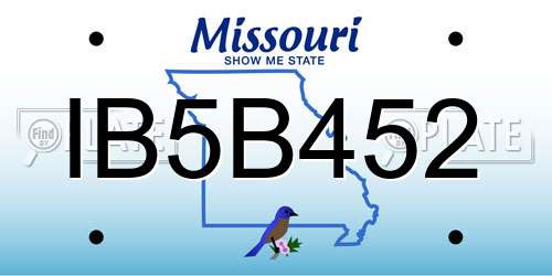 IB5B452 Missouri License Plate