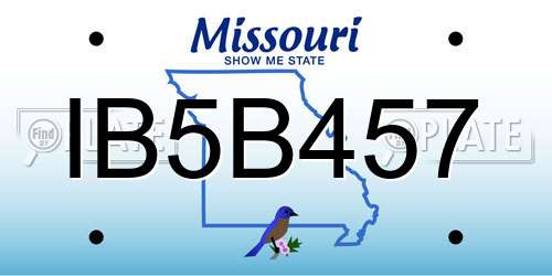 IB5B457 Missouri License Plate