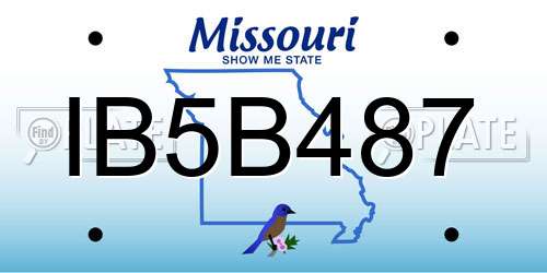 IB5B487 Missouri License Plate
