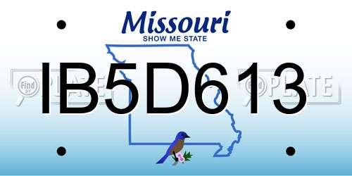 IB5D613 Missouri License Plate