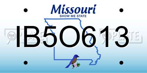 IB5O613 Missouri License Plate