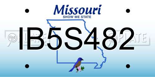 IB5S482 Missouri License Plate