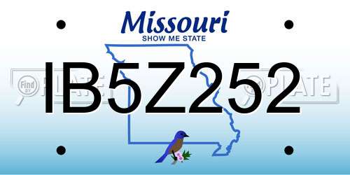 IB5Z252 Missouri License Plate