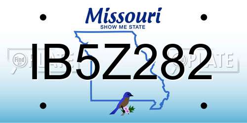IB5Z282 Missouri License Plate