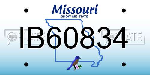 IB60834 Missouri License Plate