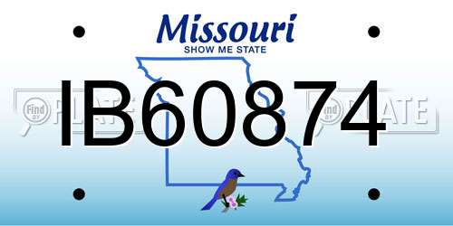 IB60874 Missouri License Plate