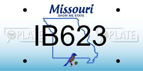 IB623 Missouri License Plate
