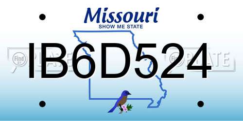 IB6D524 Missouri License Plate