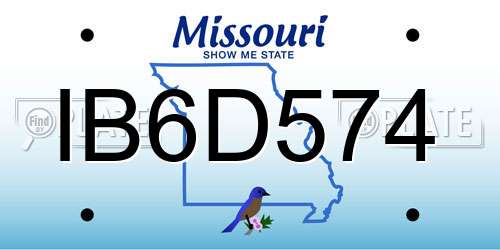 IB6D574 Missouri License Plate