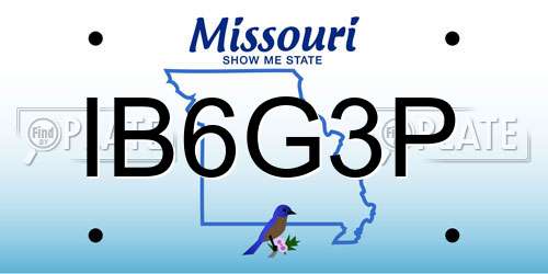 IB6G3P Missouri License Plate