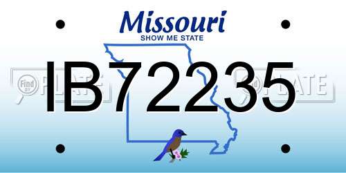 IB72235 Missouri License Plate