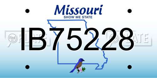 IB75228 Missouri License Plate