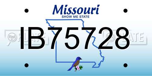 IB75728 Missouri License Plate