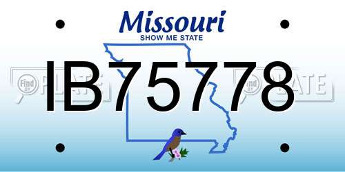 IB75778 Missouri License Plate